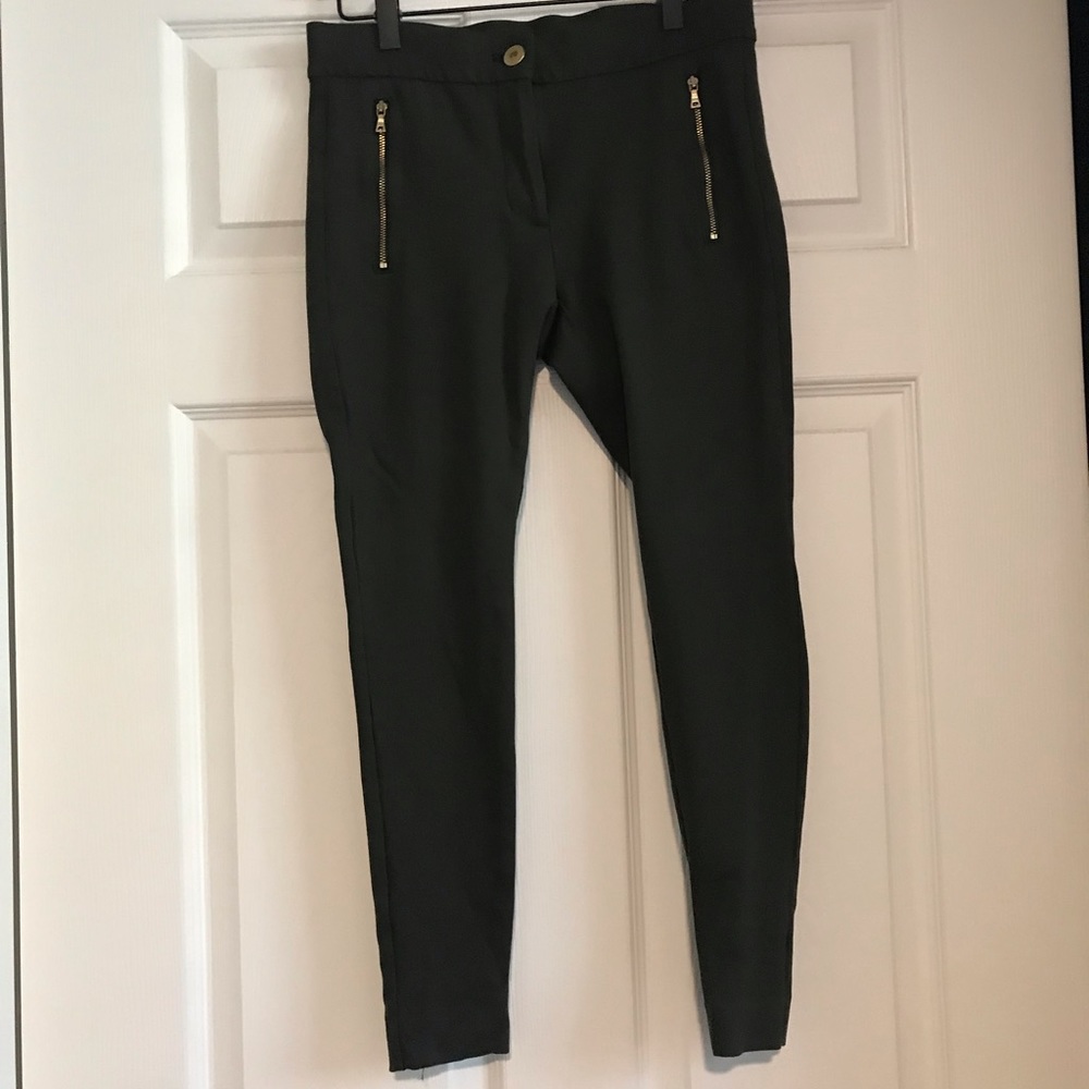 LOFT Petite Dark Green Stretch Leggings